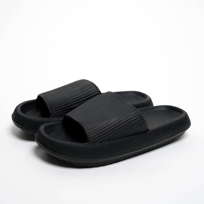 Black / 4 Slipper The Cloudies ™ - Orthopedic Slippers With Extra Compressible Thick Sole Cloud Slides